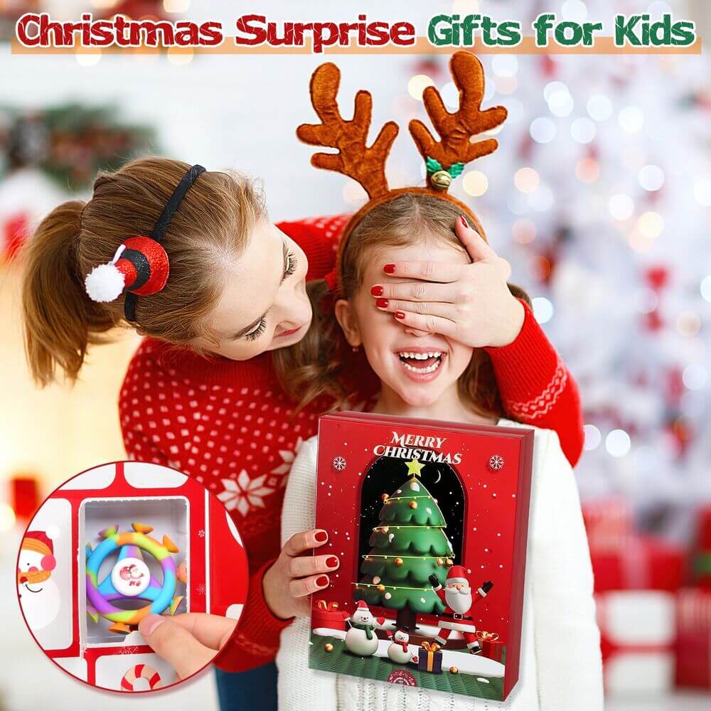 Christmas Fidget Box for Kids, Mystery Sensory Fidget Pack Toys Portable Case (2)